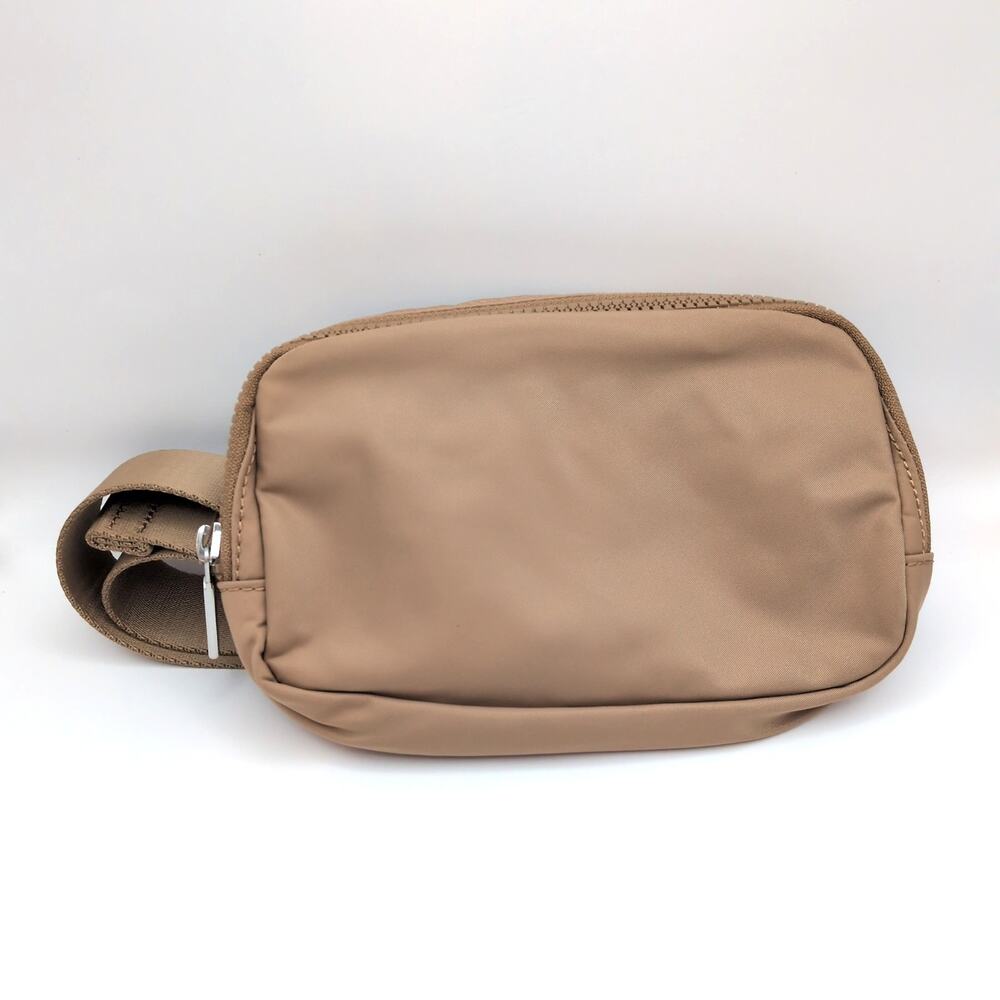 Quince Revive Nylon Belt Bag Travel Zip Fanny Pack Unisex Blush Pink Tan